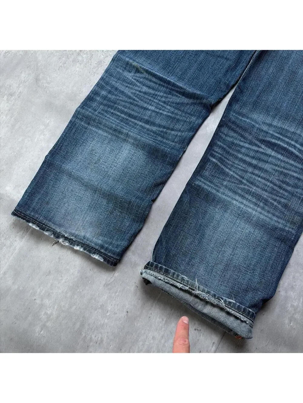 Y2K True Religion Grunge Distressed Baggy Skater Denim Jeans